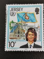 Jersey 1985 - scouts - brigade de filles - drapeau, Affranchi, Enlèvement ou Envoi
