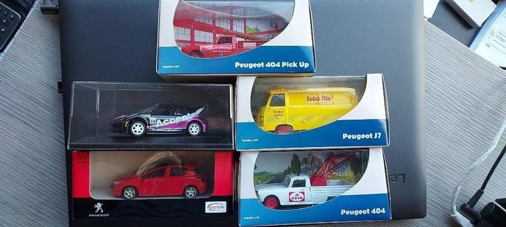 lot van  5 miniatuurauto's Peugeot 1/43, Hobby en Vrije tijd, Modelauto's | 1:43, Nieuw, Auto, Verzenden