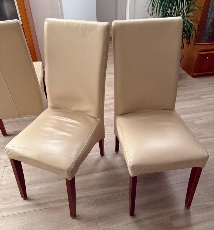 6 Chaises de salle à manger Hülsta – cuir véritable, Huis en Inrichting, Stoelen, Gebruikt, Vijf, Zes of meer stoelen, Hout, Ophalen