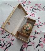 Vintage geschilderd ei in jade - vogel, Ophalen of Verzenden