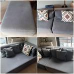 Salon# longchair# hoekelement # drie éénzitten # poef, Ophalen, Gebruikt, Stof