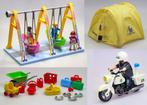 Playmobil Summerfun schommel, tent en politiemotor met agent, Kinderen en Baby's, Ophalen, Gebruikt