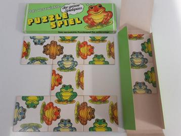 Zeer oud puzzelspel in perfecte staat, uit 1982, met kikkers beschikbaar voor biedingen