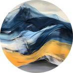 blauw goud Muurcirkel 40x40 Kunststof + Ophangsysteem, Nieuw, Verzenden