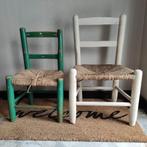 2 houten kinderstoeltjes kleuterstoeltjes poppenstoeltjes, Huis en Inrichting, Riet of Rotan, Twee, Gebruikt, Ophalen