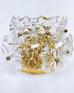 Vintage kristal bloemen plafondlamp, Niet ingevuld, Gebruikt, Mid century modern, Niet ingevuld