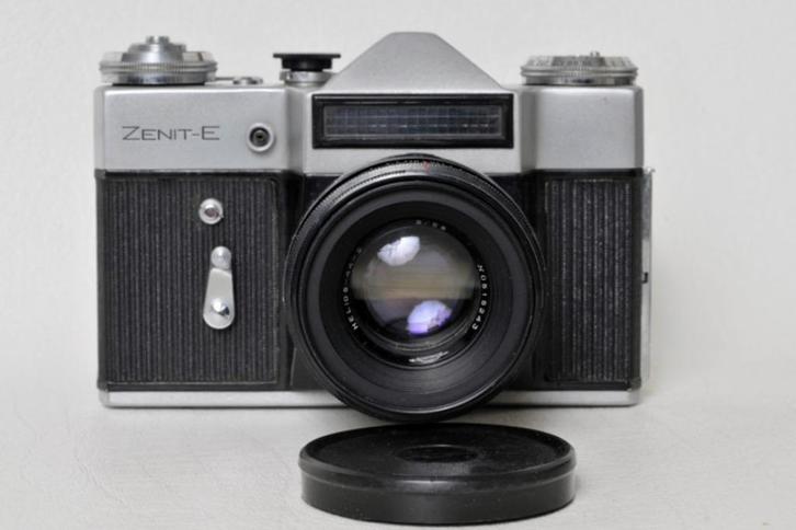 Zenit E + Helios 44 -2 58 mm 1:2 + leren tas, Audio, Tv en Foto, Fotocamera's Analoog, Gebruikt, Spiegelreflex, Ophalen of Verzenden