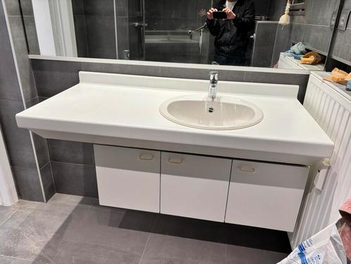 Meuble de salle de bain avec lavabo et robinet, Huis en Inrichting, Badkamer | Badkamermeubels, Gebruikt, Wastafelkast, Minder dan 100 cm