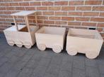 nieuw grote houten trein met opberg kisten uit eigen atel 1., Kinderen en Baby's, Speelgoed | Houten speelgoed, Ophalen, Nieuw
