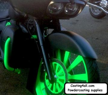 Transparant glow in the dark poedercoat poeder