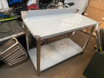 Table en inox pro pour restaurant avec rebord  1m20/60 cm, Articles professionnels, Enlèvement