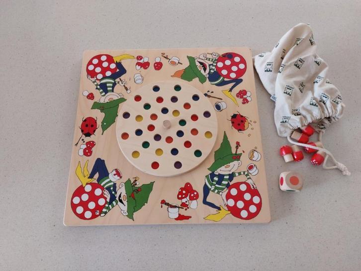 Janbibejan paddestoelenspel memory/kleurenspel, Kinderen en Baby's, Speelgoed | Houten speelgoed, Zo goed als nieuw, Ophalen of Verzenden