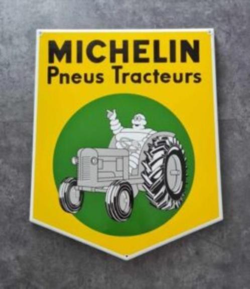 Michelin pneus tracteurs emaille reclame bord mancave borden, Collections, Marques & Objets publicitaires, Comme neuf, Panneau publicitaire