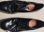 Zwarte lederen schoenen met veters in goede staat 42, Ophalen, Zwart, Overige typen, Zo goed als nieuw
