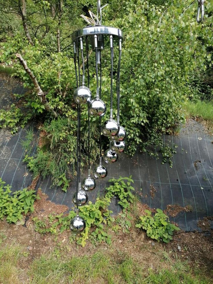 Suspension cascade chrome Space Age 70', Huis en Inrichting, Lampen | Plafondlampen, Gebruikt, Ophalen of Verzenden