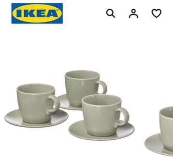 Set mokken en onderzetbordjes (4st) | Ikea | NIEUW 