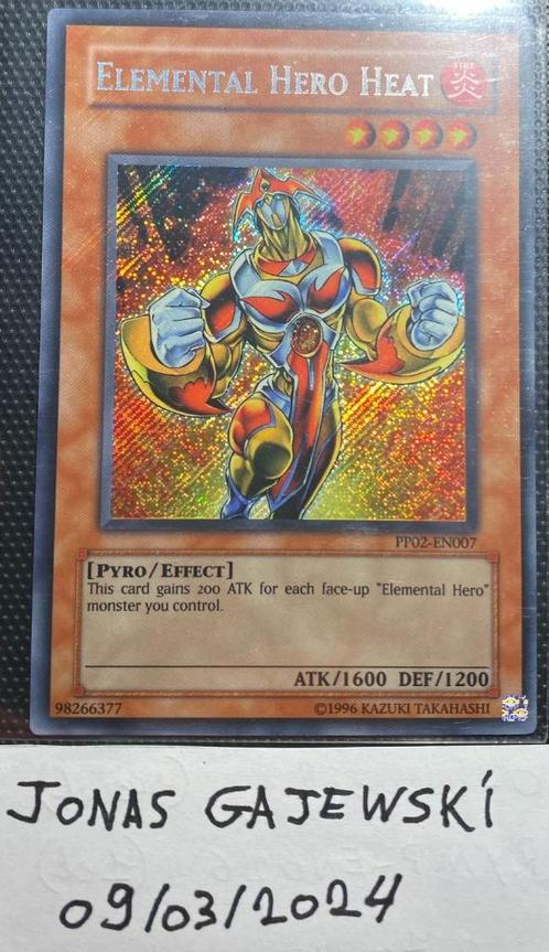 Elemental Hero Heat (Secret - PP02-EN007), Hobby en Vrije tijd, Verzamelkaartspellen | Yu-gi-Oh!, Zo goed als nieuw, Losse kaart