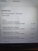 1 Tickets Rammstein 27 juni 2024, Tickets en Kaartjes, Juni