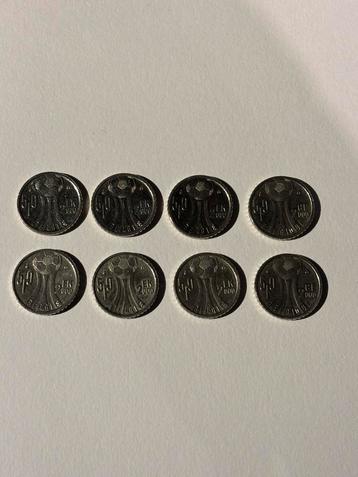 Lot: 8x 50 frank munt voor EK 2000 beschikbaar voor biedingen