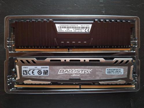 16 GB RAM DDR4 (8 GB CRUCIAAL EN 8 GB CORSAIR), Computers en Software, RAM geheugen, Zo goed als nieuw, 8 GB, DDR4, Ophalen of Verzenden