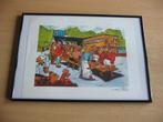 Suske et Wiske : impression signée encadrée + tampon sec., Une BD, Enlèvement ou Envoi, Comme neuf