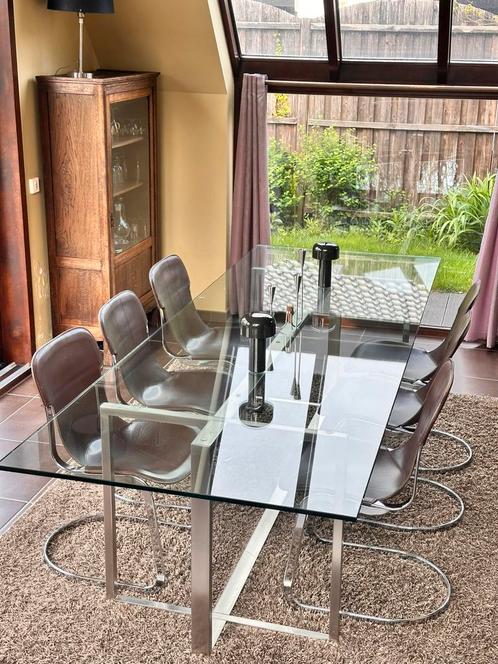 Gkazen eettafel te koop (10/12 personen), Huis en Inrichting, Tafels | Eettafels, Zo goed als nieuw, 50 tot 100 cm, 200 cm of meer