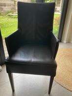 4 bruine lederen stoelen/zeteltjes, Ophalen, Gebruikt, Bruin, Klassiek