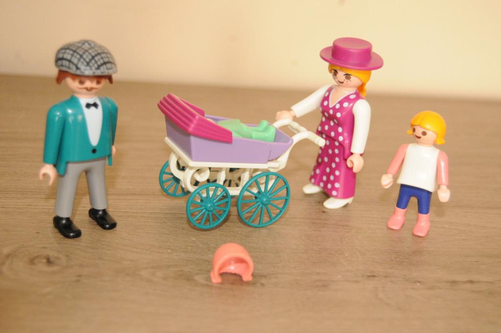 Lot Playmobil Vintage Série Rose 1900 - Fauteuil Vert, Calèche, Accessoires - Occasion