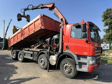 DAF CF 85.410 8X4 TIPPER + CRANE MJC11576 disponible aux enchères