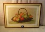 Prachtige Tekening ' Korf met Fruit' - Jos Ijskout, Antiek en Kunst, Ophalen of Verzenden