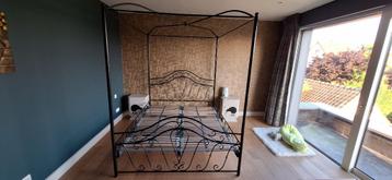 Hemelbed zwart 2 persoons 160 breed, Comme neuf, Enlèvement, Deux personnes, 160 cm