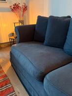 Ruime donkerblauwe 3-zits bank – comfortabele diepe zit, Huis en Inrichting, Zetels | Zetels, Ophalen, Stof