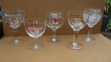 5 Diverse bierglazen 4€ PER GLAS beschikbaar voor biedingen