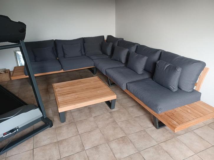 loungeset in teak 2,40m X 3,20m in nieuwstaat, Tuin en Terras, Tuinsets en Loungesets, Zo goed als nieuw, Loungeset, Teakhout