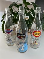 Set van 3 CERVE Italy glazen flessen – 1L – World Cities, Ophalen, Gebruikt, CERVE, X