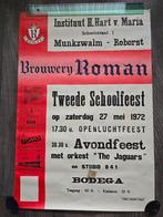 Oude affiche ROMAN Oudenaarde schoolfeest 1972 avondfeest!, Verzamelen, Biermerken, Ophalen of Verzenden, Zo goed als nieuw