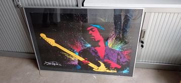 Poster Jimmy Hendrix avec cadre aluminium 