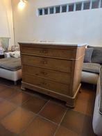 Oude ladekast hout met marmeren blad, Huis en Inrichting, Kasten | Ladekasten, 3 of 4 laden, Ophalen, Overige houtsoorten
