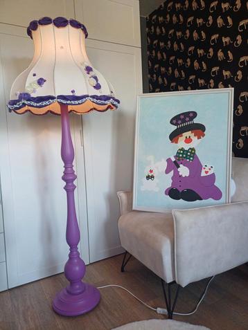 Staande lamp met bijhorende schilderij, Enlèvement, Comme neuf