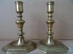 18e Eeuw antieke kandelaars set Franse kandelaars 16cm 1750, Antiek en Kunst, Ophalen of Verzenden, Koper of Brons