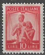 Italie 1945/1948 - Yvert 497 - Democratica - 10 l. (PF), Timbres & Monnaies, Timbres | Europe | Italie, Envoi, Non oblitéré