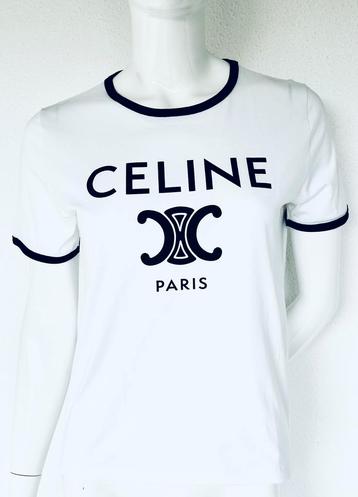 CELINE TRIOMPHE T-SHIRT MAAT M, WIT, ORIGINEEL️️!️ 💖💖💖