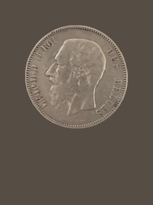 Zilveren Belgisch muntstuk 5 Franc 1873, Postzegels en Munten, Munten | België, Losse munt, Zilver, Zilver, Ophalen of Verzenden