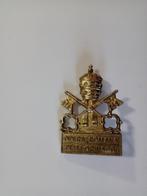 Bronzen broche, wapenschild Vaticaan 1960, Rome, Italië, ges, Handtassen en Accessoires, Broches, Ophalen of Verzenden, Brons