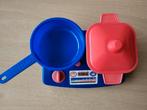 Gasfornuisje met steelpan en kookpot met deksek, Ophalen of Verzenden, Zo goed als nieuw, Kunststof, Speelkeuken-accessoire