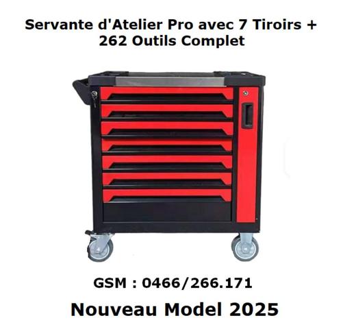 Model 2025 Servante d'Atelier Pro 7 Tiroirs + Outils, Auto diversen, Autogereedschap, Nieuw, Ophalen