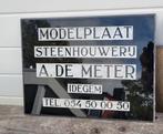 Oude plaat Steenhouwerij in marbrite stockoud goede staat, Ophalen, Zo goed als nieuw, Reclamebord