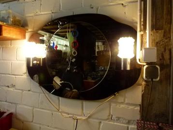 vintage spiegel badkamer met verlichting 70er beschikbaar voor biedingen