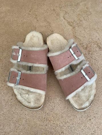Birkenstock met suede / lamsvel (maat 37) - amper gedragen beschikbaar voor biedingen