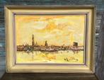 Peinture à l’huile post-impressionniste 1960 Skyline Anvers, Antiquités & Art, Enlèvement ou Envoi